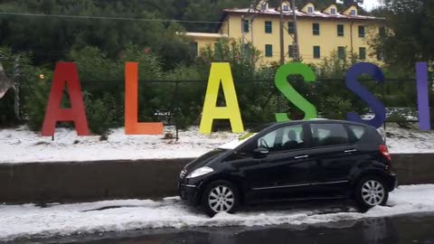 Maltempo nel savonese, violenta gradinata ad Alassio 
