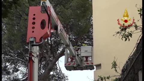 Le immagini di alcuni interventi dei vigili del fuoco a Genova 