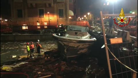 Rapallo: la foce del fiume liberata dal relitto dello yacht