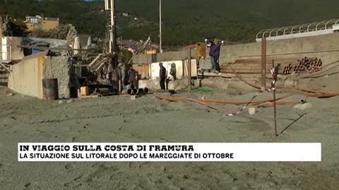 Danni mareggiata a Framura, iniziati i lavori per ricostruire gli stabilimenti balneari