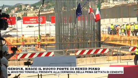 Genova, ecco la prima colata di cemento del nuovo ponte