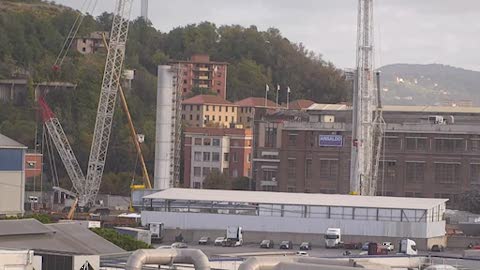 Nuovo ponte a Genova il varo del primo impalcato in timelapse