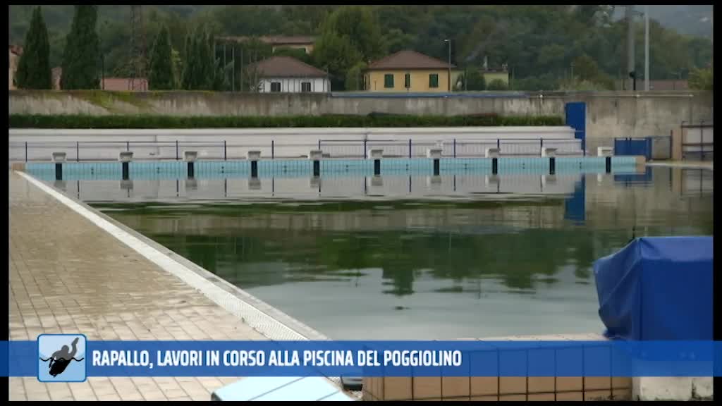 Lavori di ristrutturazione in corso alla piscina del Poggiolino a Rapallo