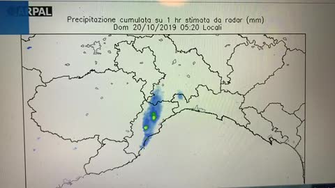 Allerta meteo in Liguria, la situazione dal radar di Arpal