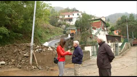 Maltempo, strada ostruita a Campo Ligure