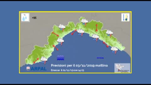 Maltempo Liguria, allerta arancione sul Levante a partire dalle 24