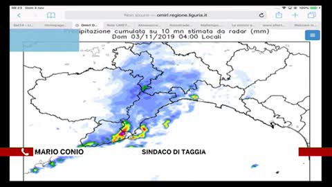 Maltempo in Liguria, pioggia forte nel ponente: la situazione a Taggia