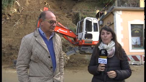 Alluvione Campo Ligure, i lavori sulla frana di via Don Minzoni