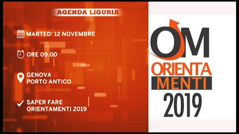 L'agenda degli appuntamenti in Liguria di martedì 12 novembre