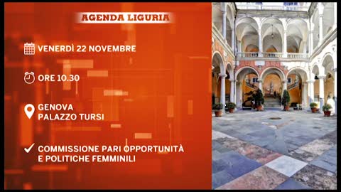 L'agenda degli appuntamenti in Liguria di venerdì 22 novembre