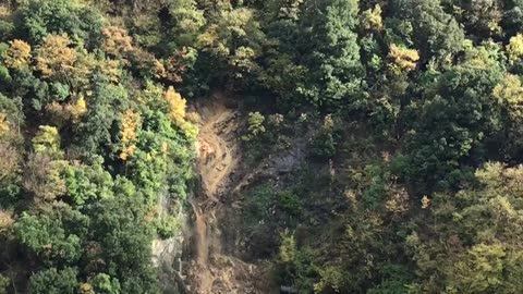 Maltempo a Genova, frana a Sori in via Caorsi