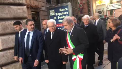 Genova, l'arrivo del presidente Mattarella al teatro Carlo Felice