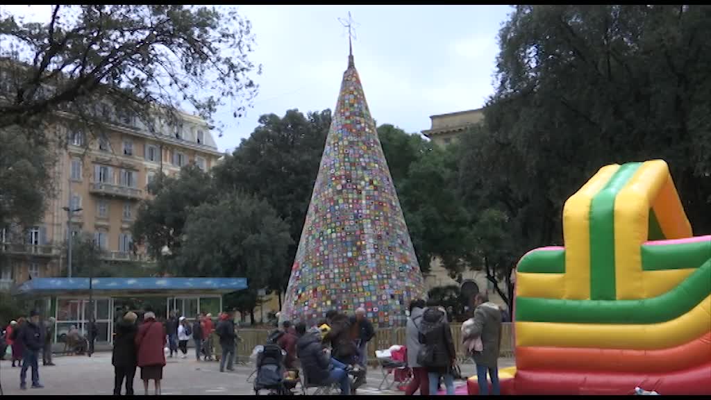 Natale a Genova, albero da guinness in piazza Martinez