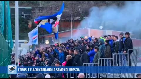 I tifosi e Flachi caricano la Sampdoria in vista dello 