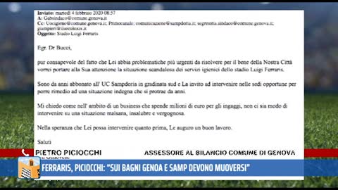 Piciocchi su Ferrraris: "Il Comune in forte pressing su Genoa e Sampdoria"