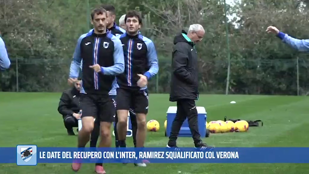 Sampdoria: le date del recupero con l'Inter, Ramirez squalificato col Verona