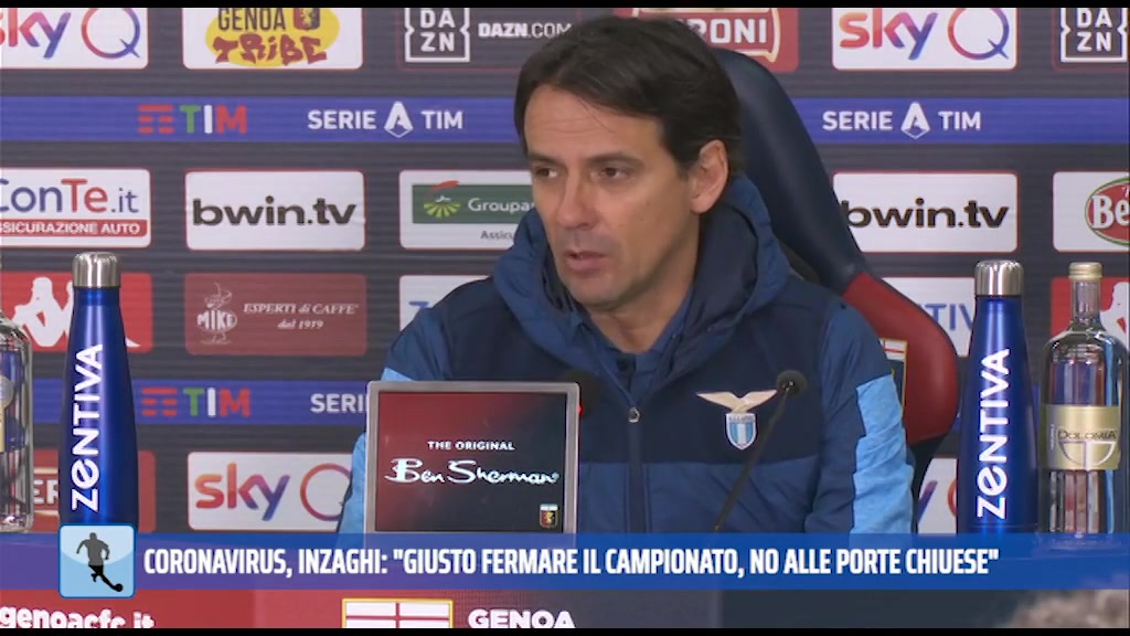 Coronavirus, Inzaghi: "Giusto fermare il campionato, no alle porte chiuse" 