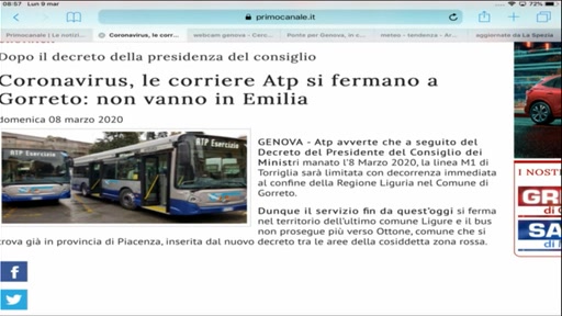 Coronavirus, decreto governativo: le corriere Atp non vanno in Emilia