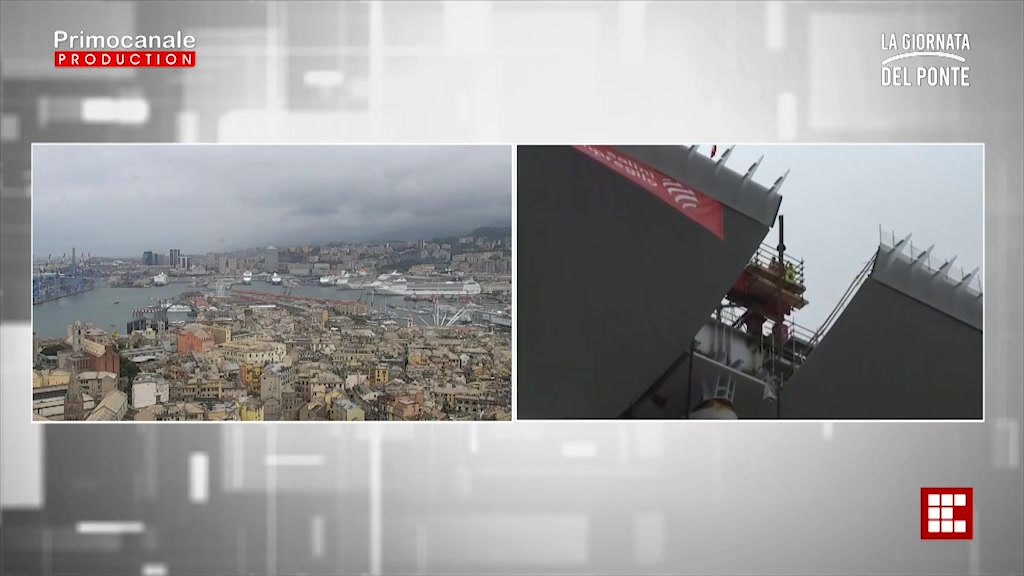 Il ponte per Genova è tutto unito, le sirene delle navi e le campane accompagnano il momento simbolo  