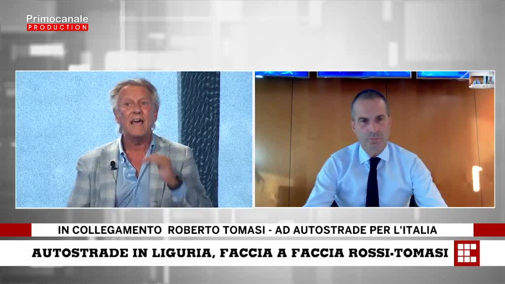 Autostrade in Liguria, faccia a faccia Rossi-Tomasi su Primocanale