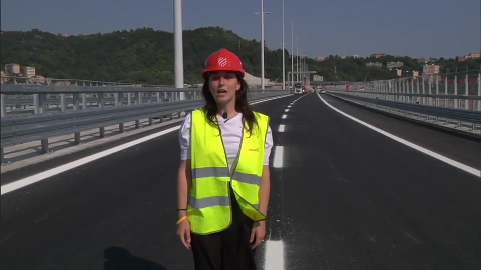 Primocanale sul nuovo ponte Genova San Giorgio in attesa dell'inaugurazione