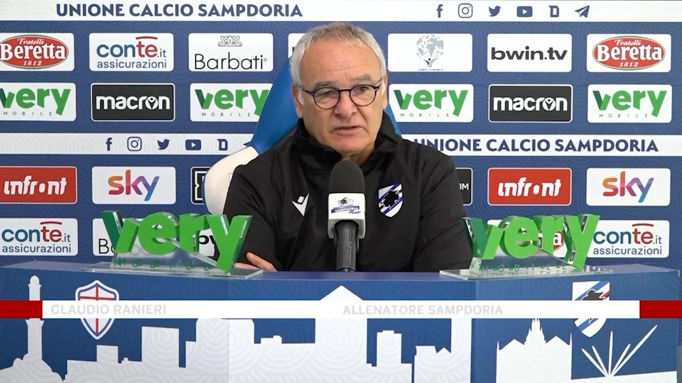 Sampdoria, Ranieri verso la Juventus: 