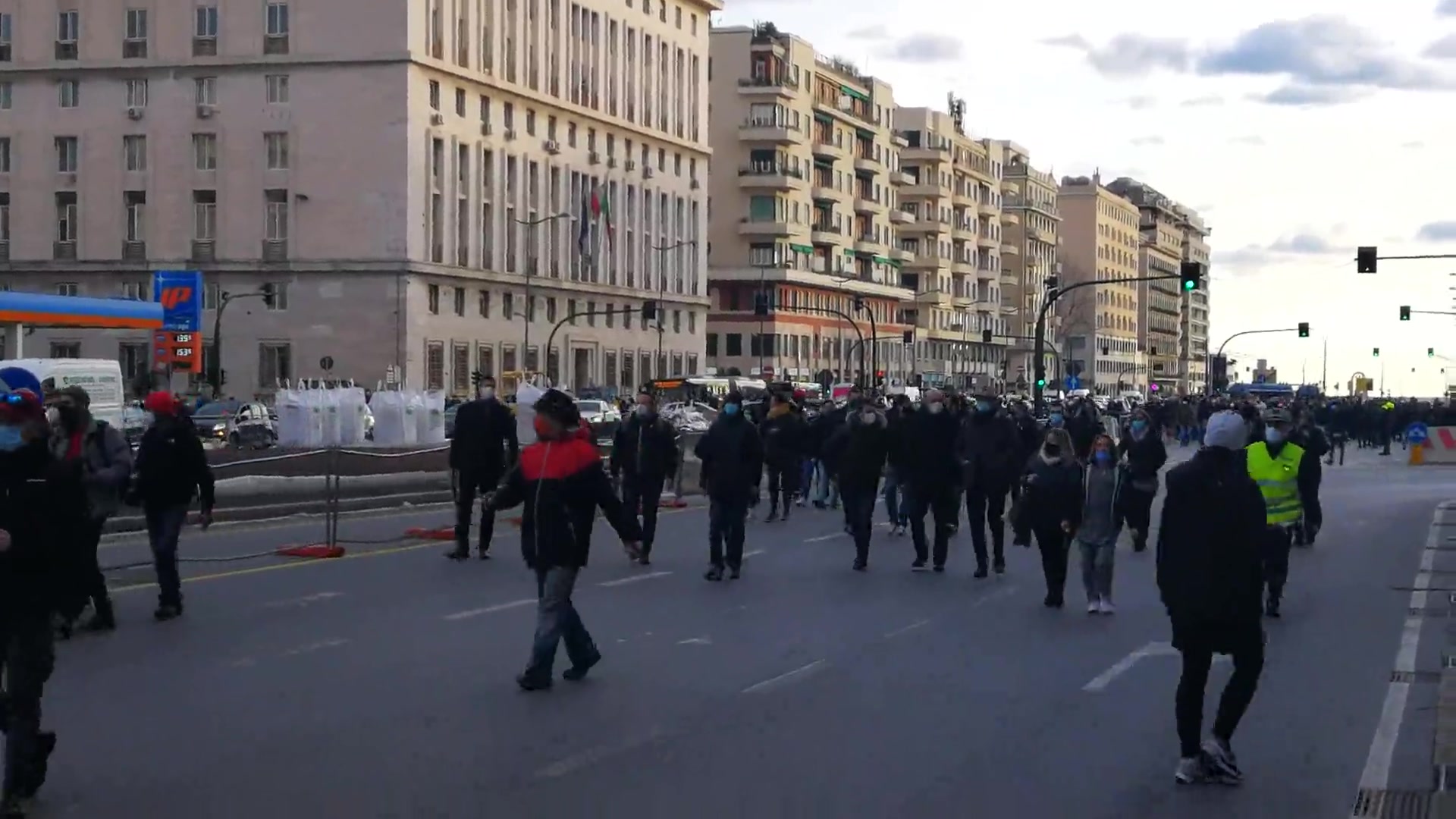 La protesta dei ristoratori, blocco di Viale Brigate Partigiane (1)