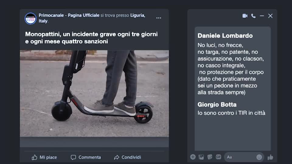 Social Corner, il tema più dibattuto su Primocanale: monopattini in città