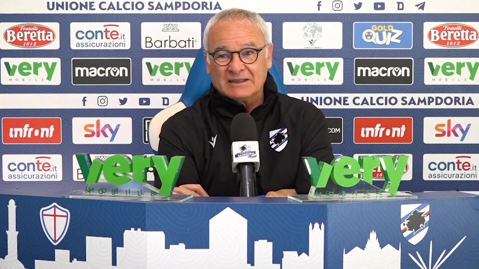 Sampdoria, Ranieri: "Il derby fa ribollire il sangue, vogliamo vincere"