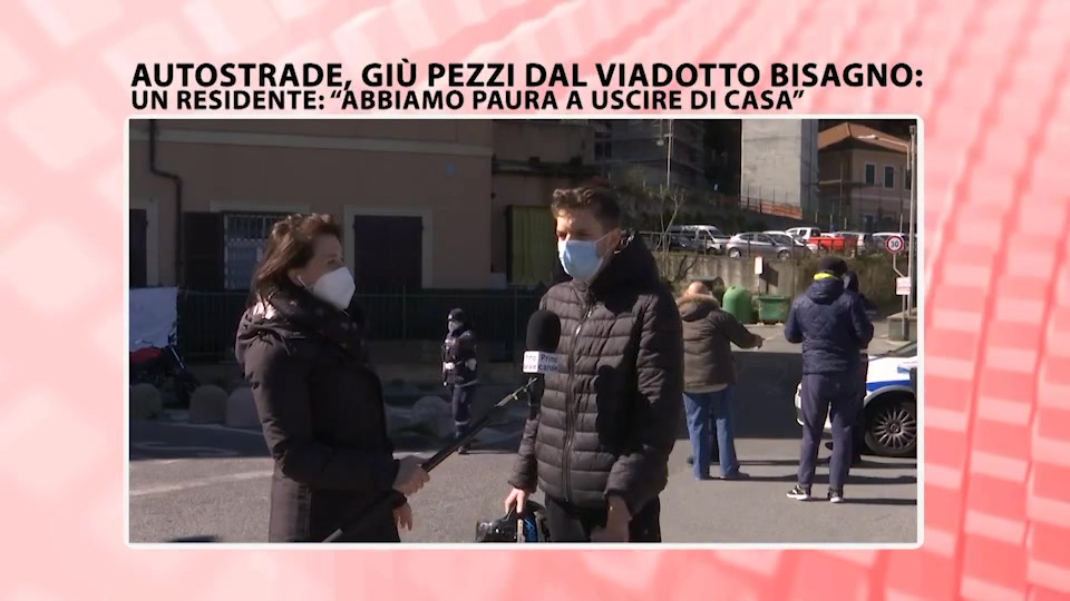 Onenews - Autostrade, cadono lamiere dal viadotto Bisagno. Residente: 