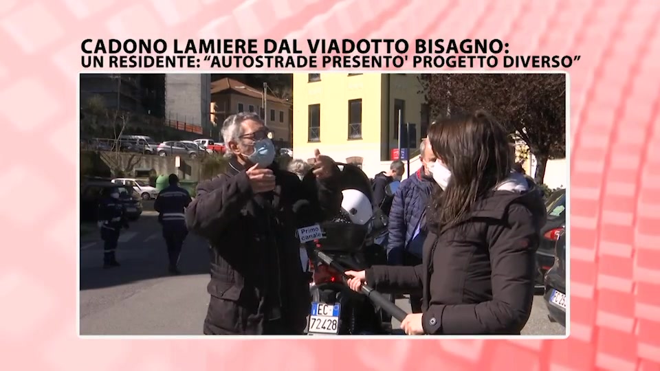 Onenews - Cadono lamiere dal viadotto Bisagno. Residente: 