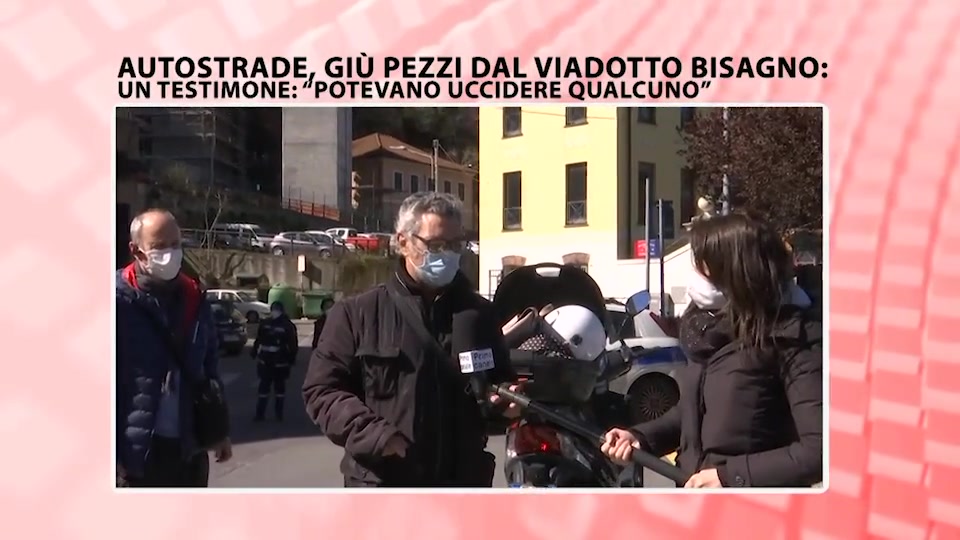 Onenews - Autostrade, cadono lamiere dal viadotto Bisagno. Testimone: 