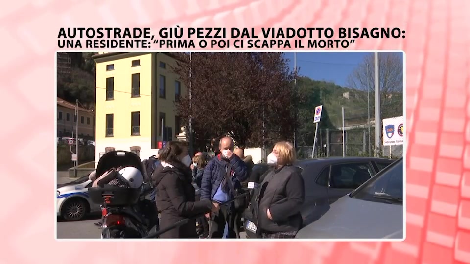 Onenews - Autostrade, cadono lamiere dal viadotto Bisagno. Residente: 