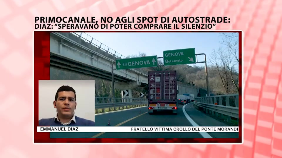 Onenews - Primocanale rifiuta pubblicità di Autostrade, fratello vittima Morandi: 