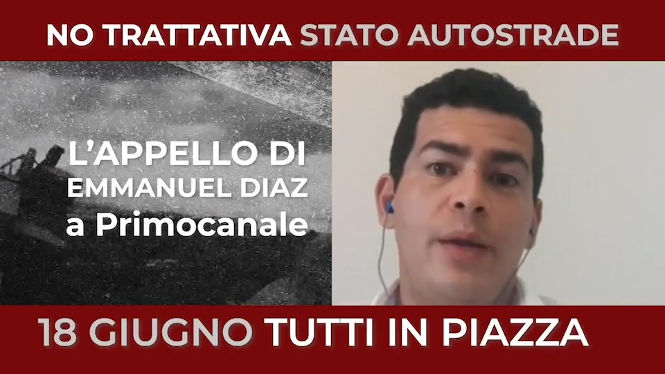 Manifestazione contro Autostrade, l'appello di Emmanuel Diaz: 