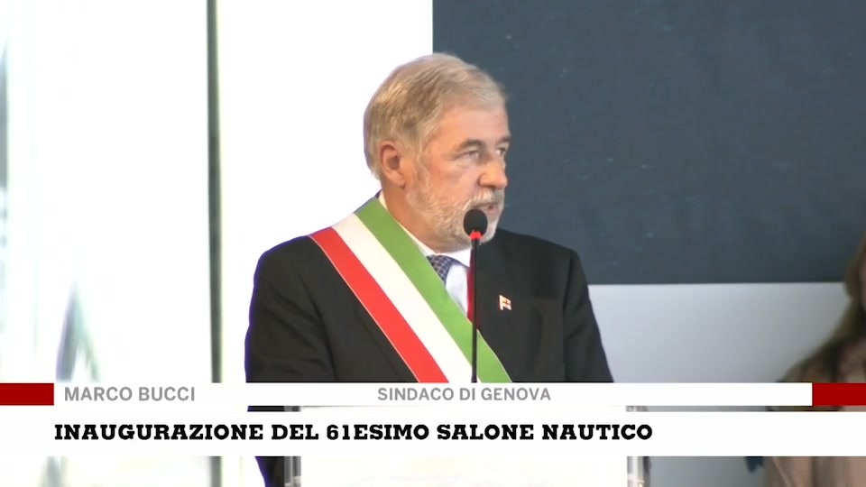 Inaugurazione 61° Salone Nautico, l'intervento del sindaco di Genova Marco Bucci