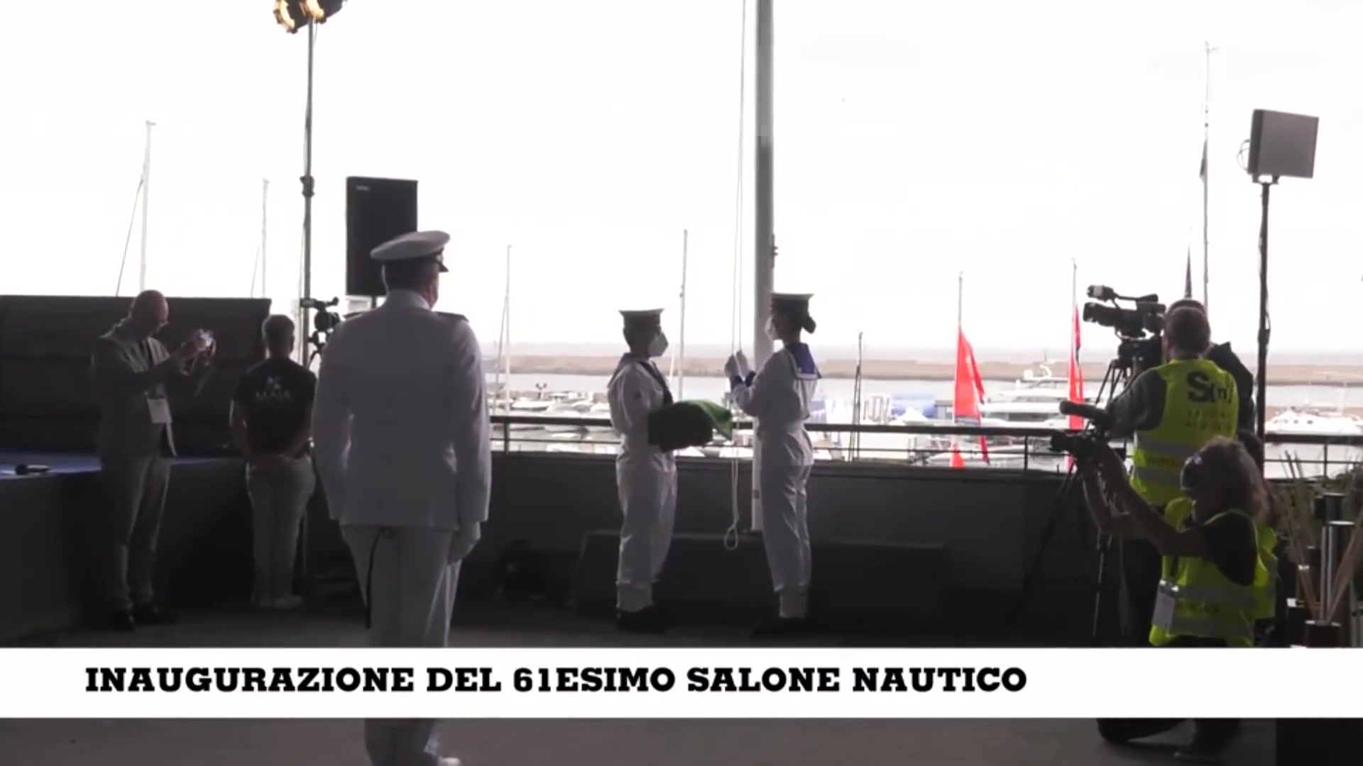 Inaugurazione 61° Salone Nautico, l'inno d'Italia e l'alzabandiera