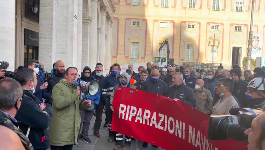 Riparazioni navali, secondo giorno di presidio e corteo a Genova contro la riforma delle pensioni